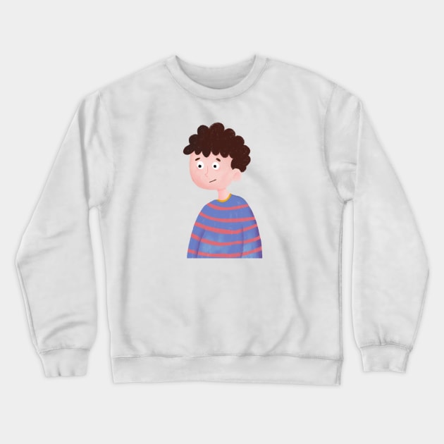 boy with strip clothes Crewneck Sweatshirt by trialanderror